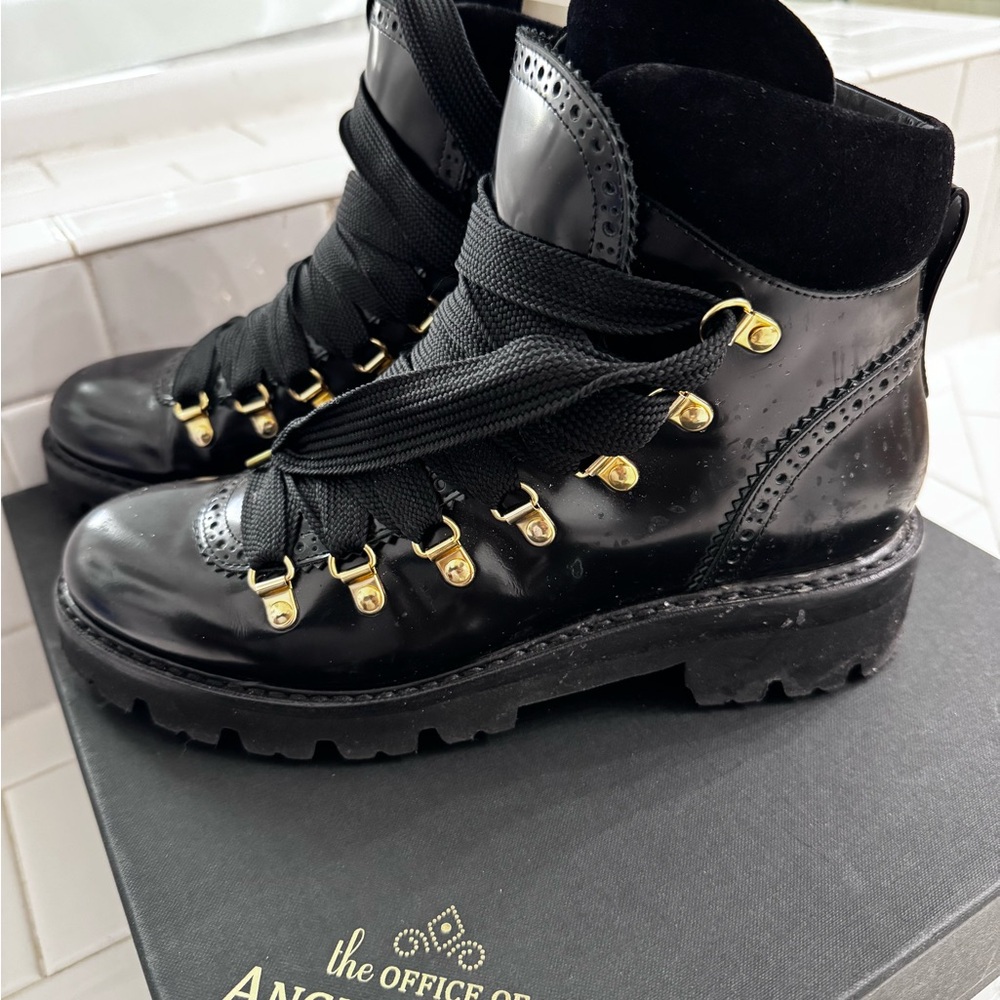 Office of Angela Scott -Black Lace Up Boots size 39.5